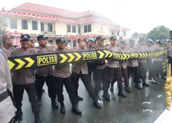 Tingkatkan Kesiapan, Polres Bontang Gelar Simulasi Pengamanan Markas Komando