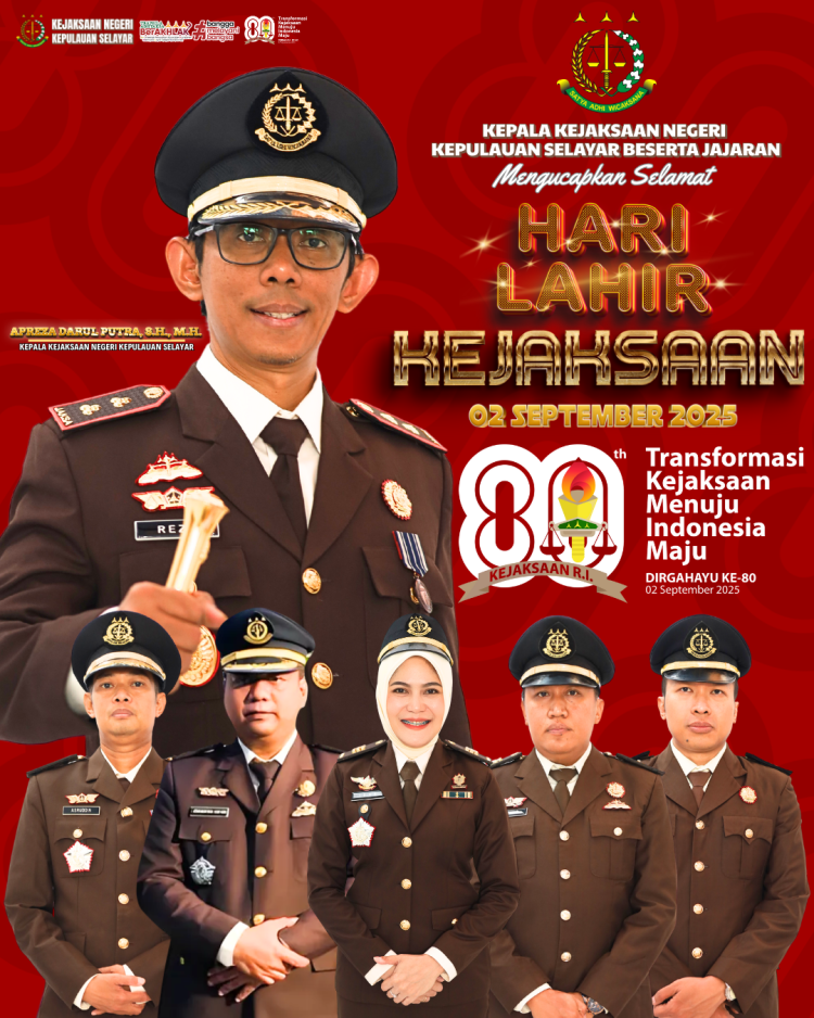 Kepala Kejaksaan Negeri Kepulauan Selayar Mengucapkan Selamat Hari Lahir Kejaksaan Ke-80