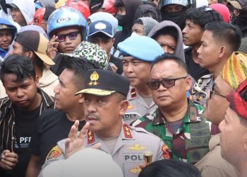 3.107 Personel Gabungan Polda Sultra dan Polresta Kendari Amankan Jalannya Penyampaian Aspirasi