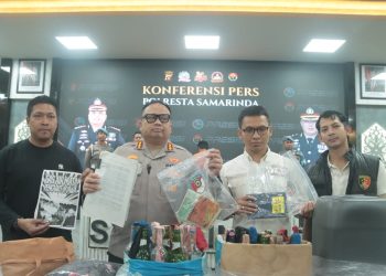 Dua Orang Diduga Otak Intelektual Kasus Bom Molotov Diamankan di Polresta Samarinda