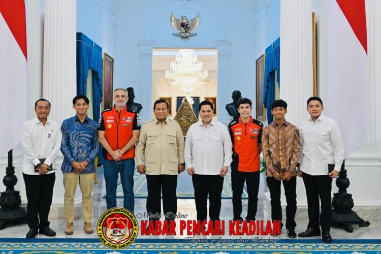 Presiden Prabowo Terima Kunjungan Juara Dunia MotoGP Marc Marquez dan Dua Pembalap Muda Indonesia