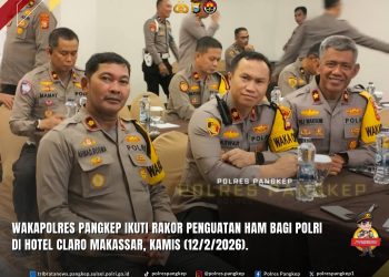 Wakapolres Pangkep Ikuti Rakor Penguatan HAM Polri di Makassar