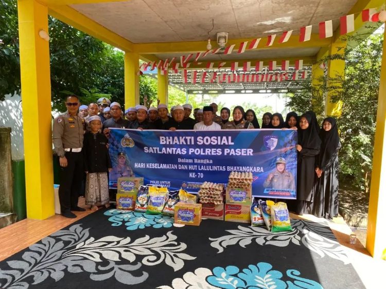 Sambut HUT Lalulintas ke-70, Satlantas Polres Paser Gelar “Polantas Menyapa” di Rumah Tahfidz Tauhid