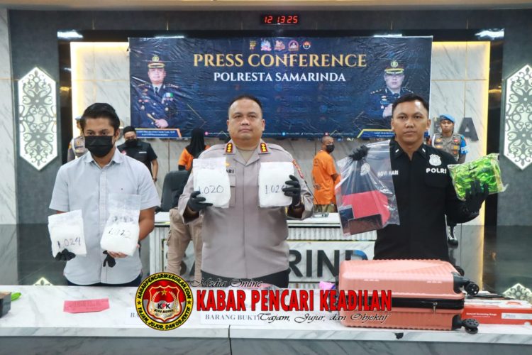 Bukti Komitmen Polresta Samarinda, Empat Pelaku Jaringan Lintas Provinsi Berhasil Ditangkap serta Barang Bukti 7 kilogram Sabu