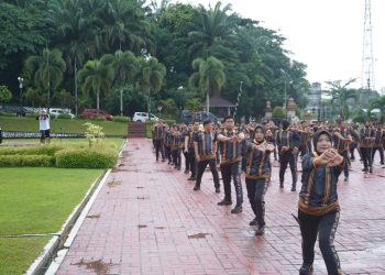 Jaga Kebugaran Tubuh, Personel Polda Kaltim Laksanakan Senam Aerobik
