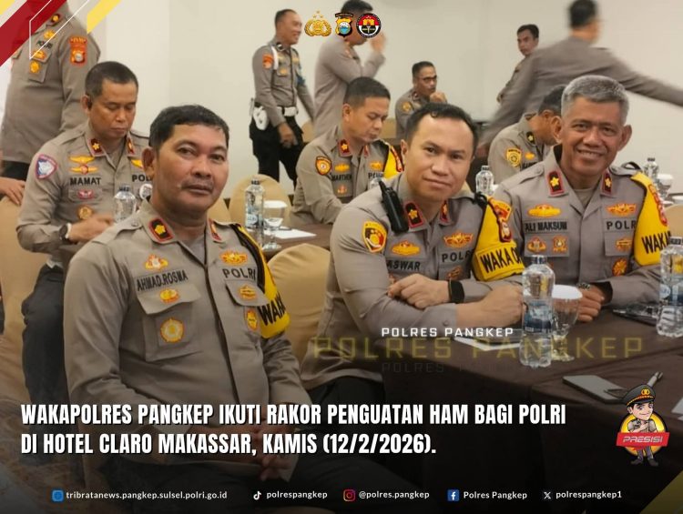 Wakapolres Pangkep Ikuti Rakor Penguatan HAM Polri di Makassar