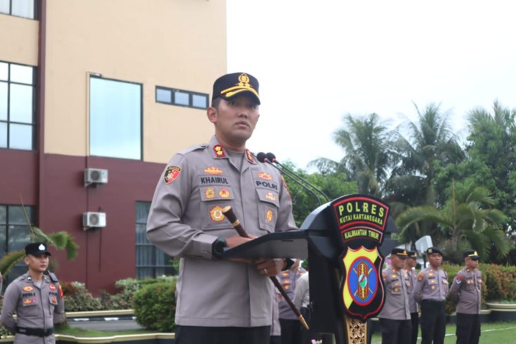 Apel Pagi Polres Kukar, Kapolres Tekankan Integritas dan Zero Pelanggaran